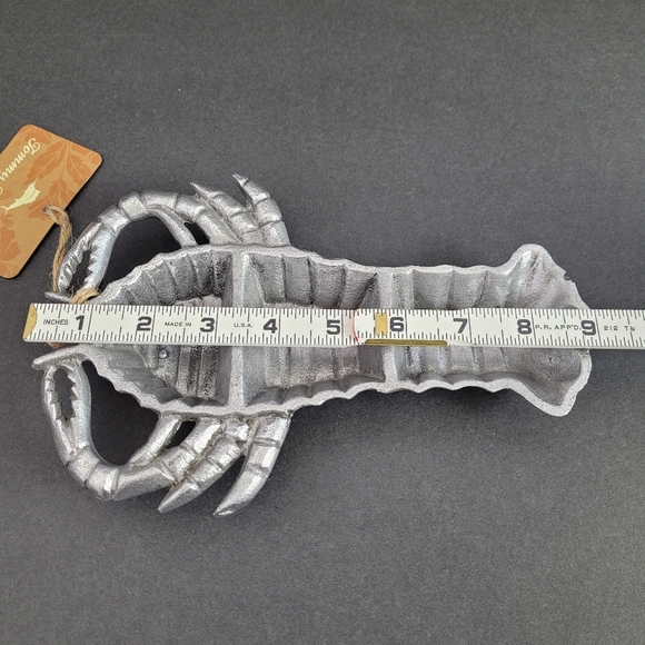 Tommy Bahama Lobster Shaped 3 Section Metal Dish Serving Candy NEW with flaw - Picture 5 of 11